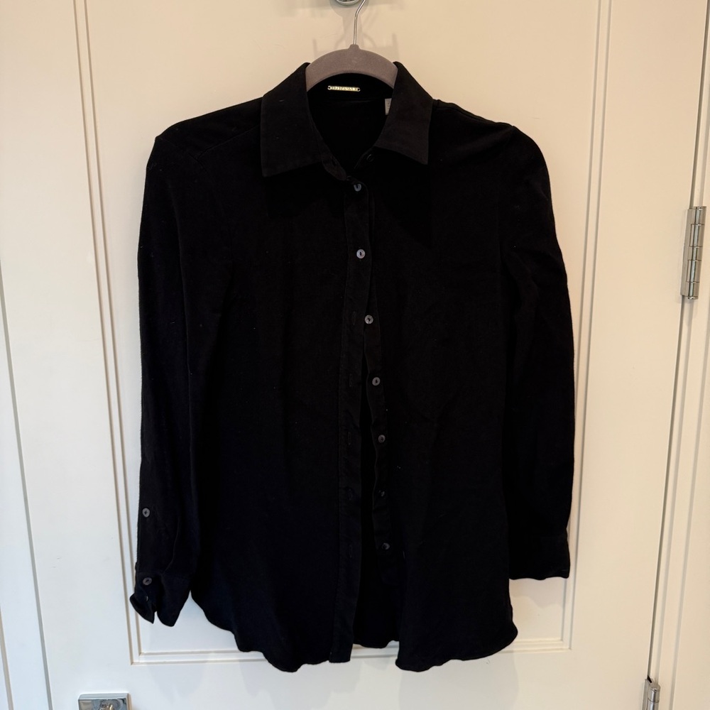 Elie Tahari Black Button Down Shirt